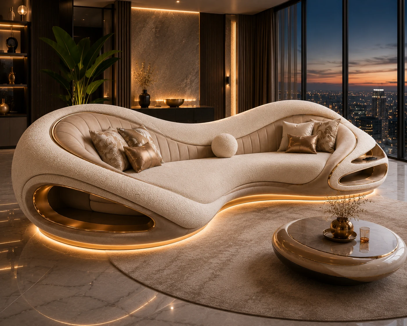 Classic City Glow Alt Sofa - Side Profile | TheStarWorld Luxury Sofa