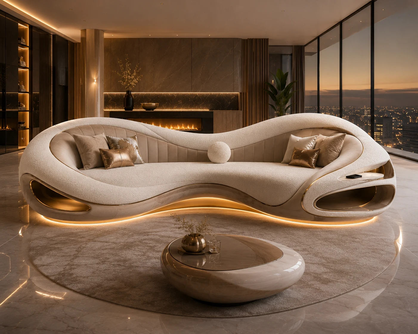 Classic City Glow Alt Sofa - Front View | TheStarWorld Luxury Sofa