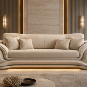 Premium Velvet Tufted Lounge — Front View | TheStarWorld