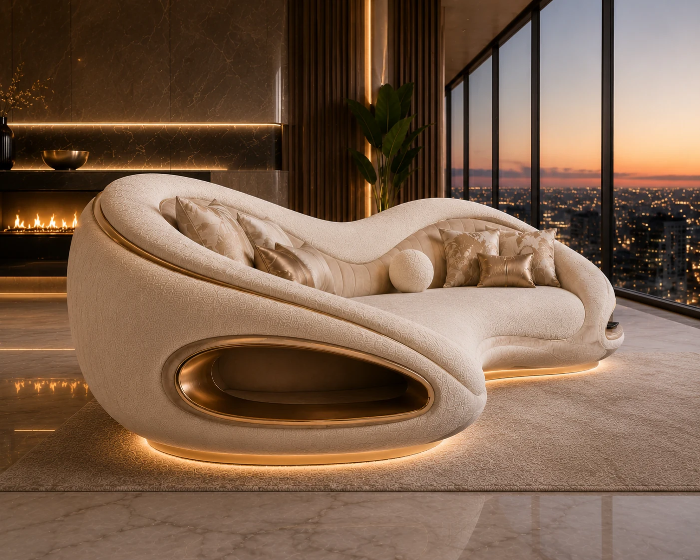 Classic City Glow Alt Sofa - Rear View | TheStarWorld Luxury Sofa