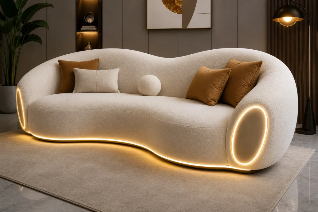 Urban Glowing 3-Seater Sofa - Angled View | TheStarWorld Luxury Sofa