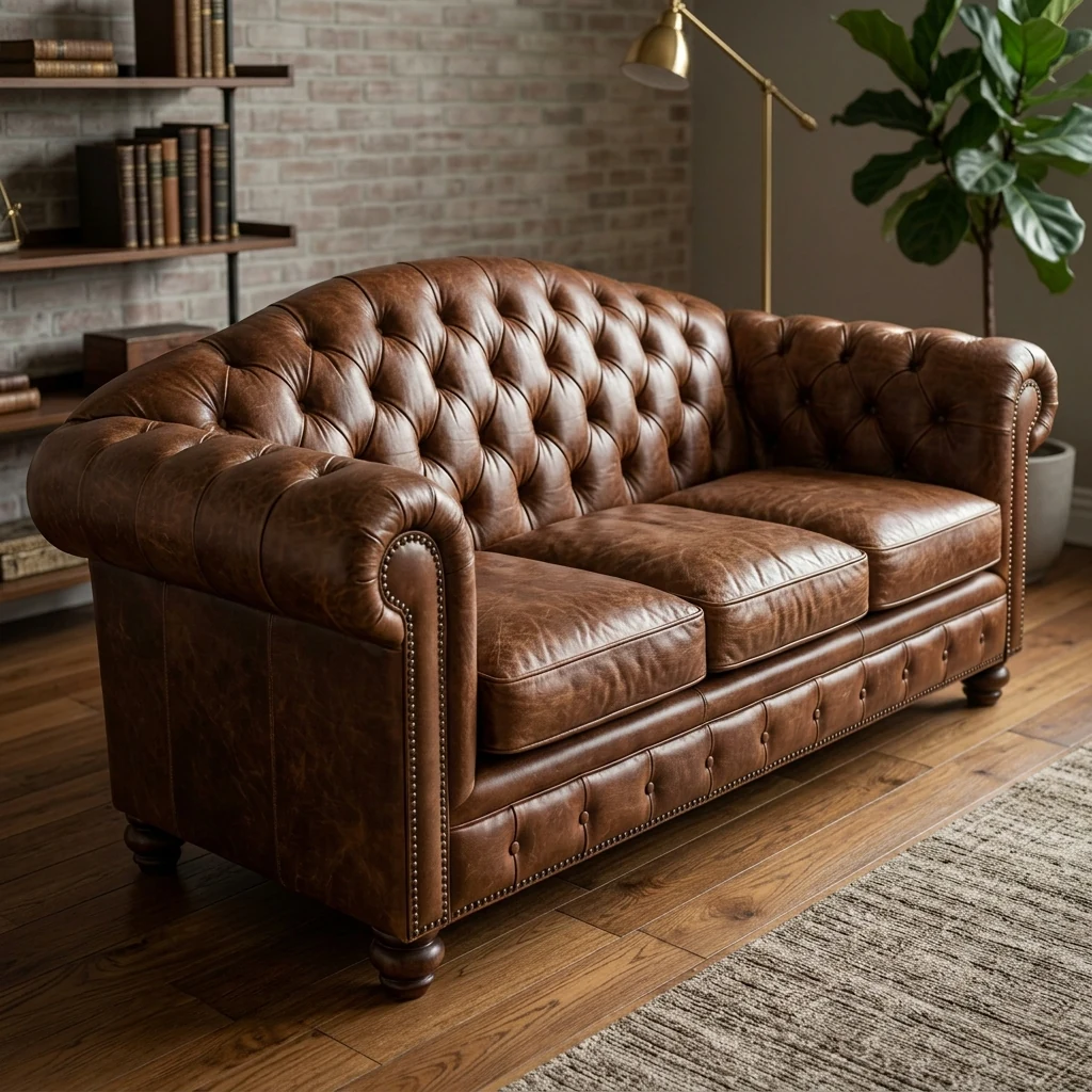 Urban Chesterfield Classic Sofa - Angled View | TheStarWorld Luxury Sofa