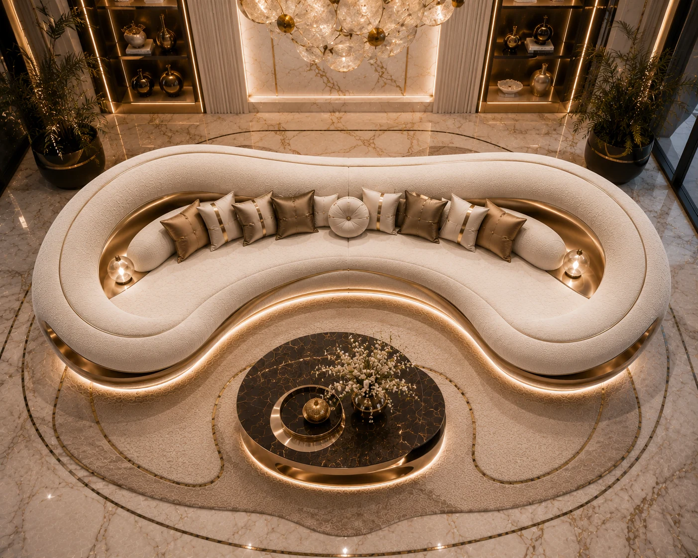 Imperial City Glow Sofa - Angled View | TheStarWorld Luxury Sofa