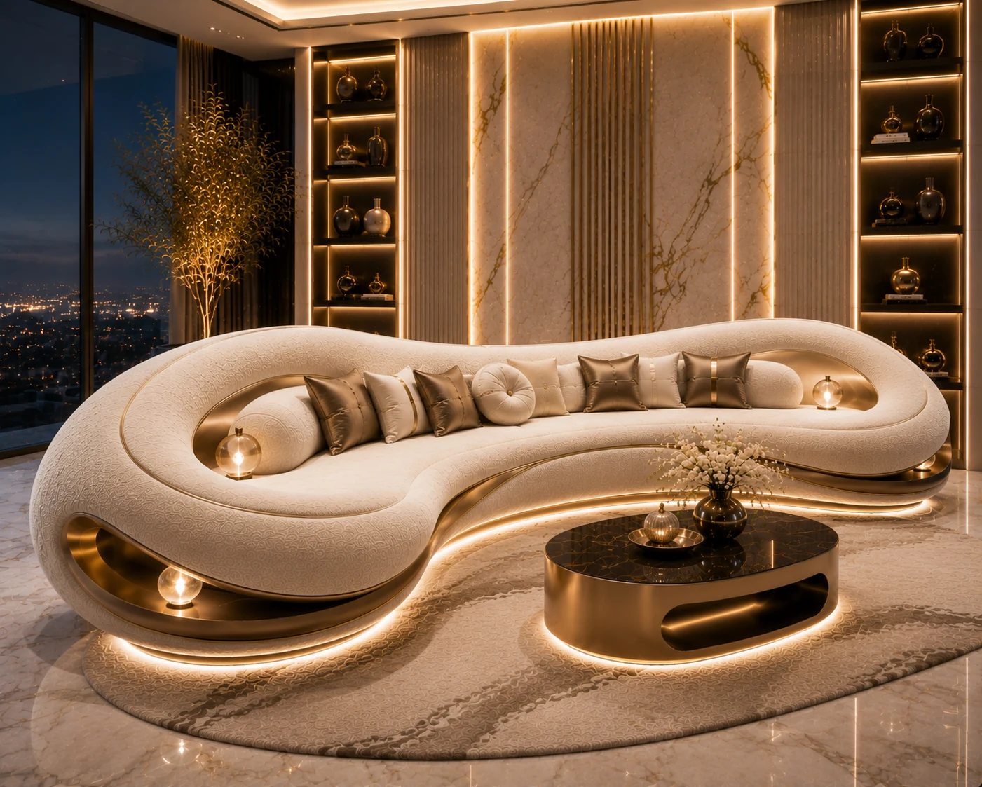 Imperial City Glow Sofa - Rear View | TheStarWorld Luxury Sofa
