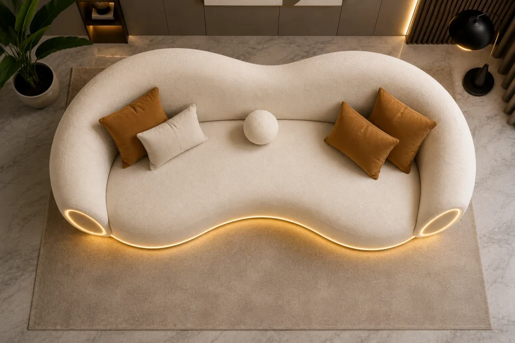 Urban Glowing 3-Seater Sofa - Rear View | TheStarWorld Luxury Sofa