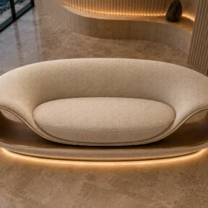 Grand Royal Blue Velvet Sofa — Front View | TheStarWorld