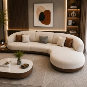 Elite Curved 5-Seater Sofa - Front View | TheStarWorld Luxury Sofa
