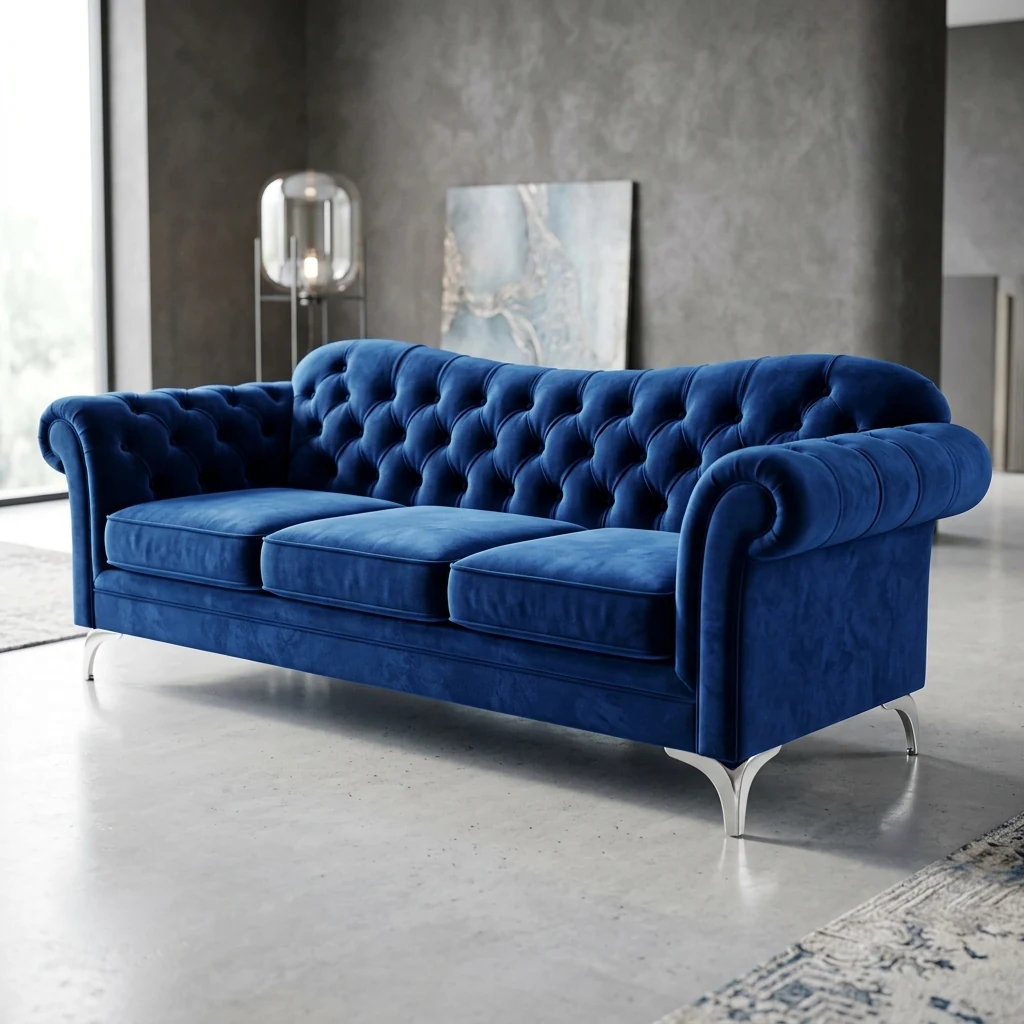 Elite Royal Sapphire Sofa - Angled View | TheStarWorld Luxury Sofa
