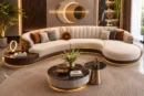 Sleek Curved 4-Seater Sofa - Front View | TheStarWorld Luxury Sofa