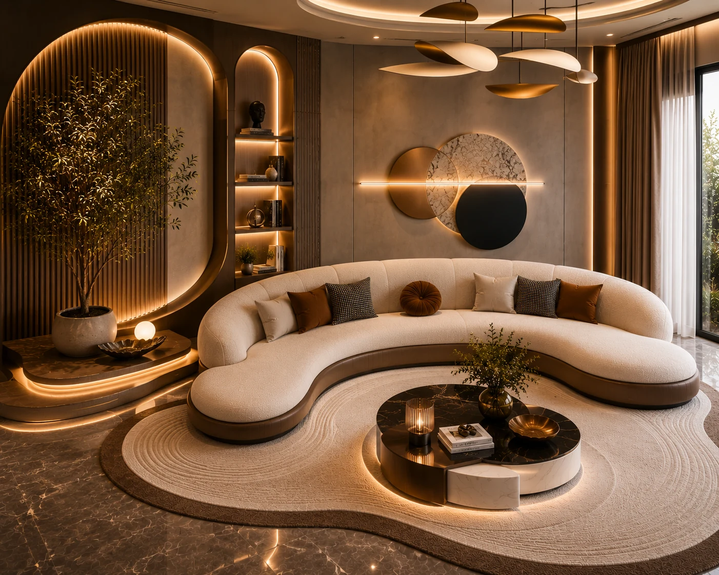 Luxe Curved with Armchair Sofa - Side Profile | TheStarWorld Luxury Sofa