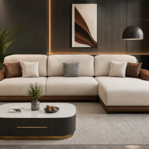 Royal L-Shape Sectional Sofa - Front View | TheStarWorld Luxury Sofa