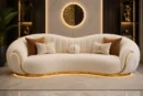 Royal Gold Accent 3-Seater Sofa - Front View | TheStarWorld Luxury Sofa