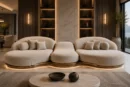 Luxury Pearl White Sofa — Front View | TheStarWorld