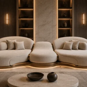 Luxury Pearl White Sofa — Front View | TheStarWorld